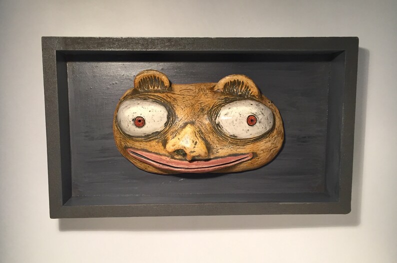 Booger Bear Mini Mask Ceramic Wall Sculpture