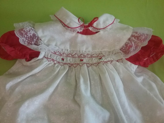 Vintage Mayfair Red and White Little Girls Dress … - image 6