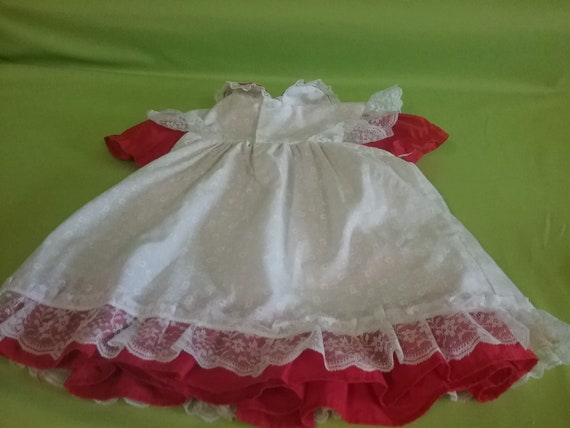 Vintage Mayfair Red and White Little Girls Dress … - image 9