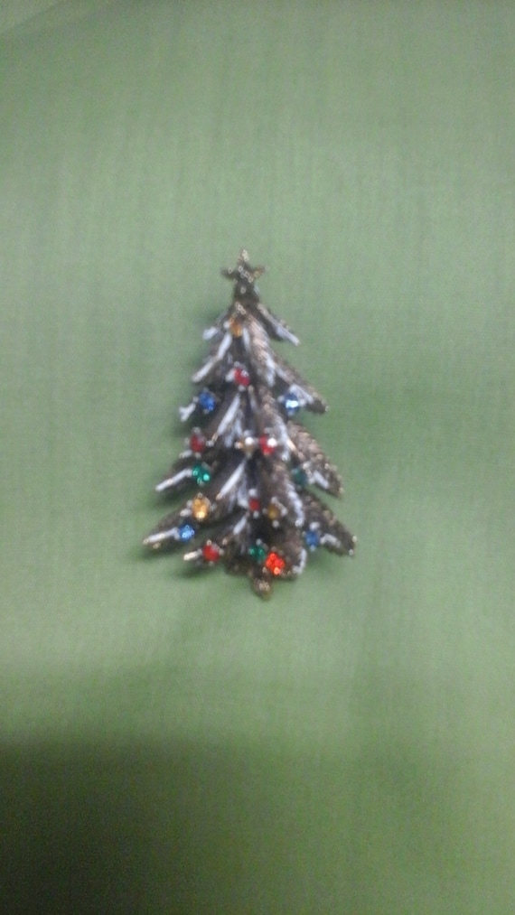 Vintage  Christmas  Tree Brooch - image 1