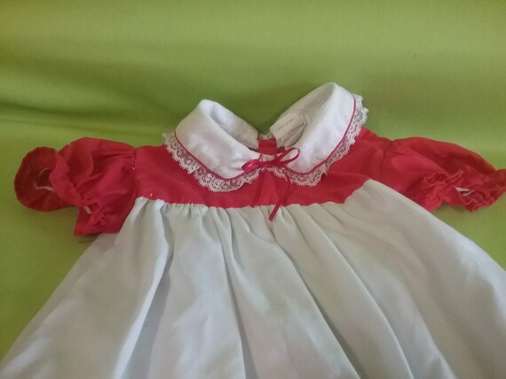 Vintage Mayfair Red and White Little Girls Dress … - image 3