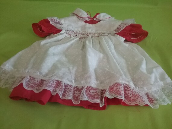 Vintage Mayfair Red and White Little Girls Dress … - image 5