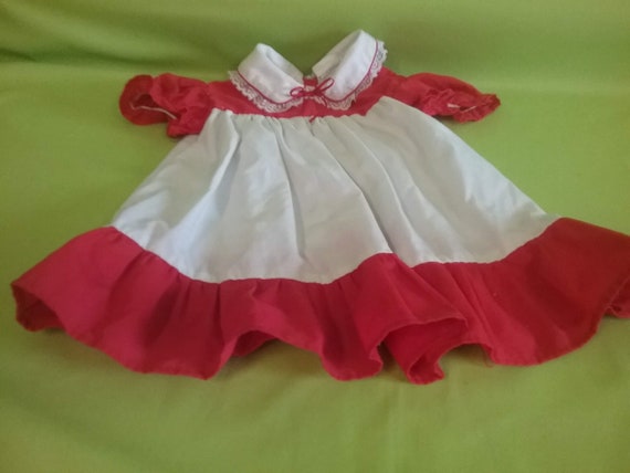 Vintage Mayfair Red and White Little Girls Dress … - image 2