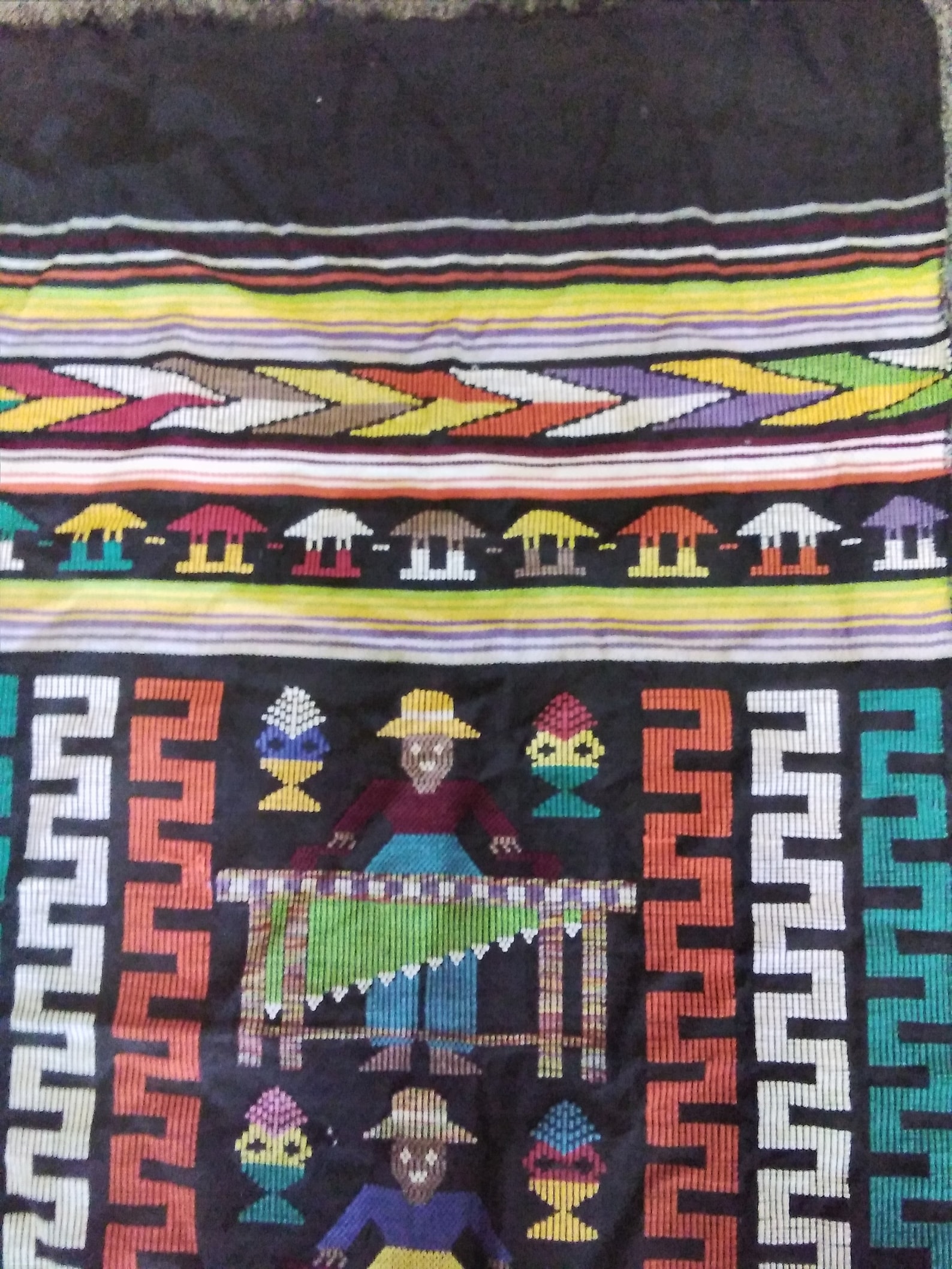 Vintage Folk Art Tapestry/ Wall Hanging Made in Honduras Etsy