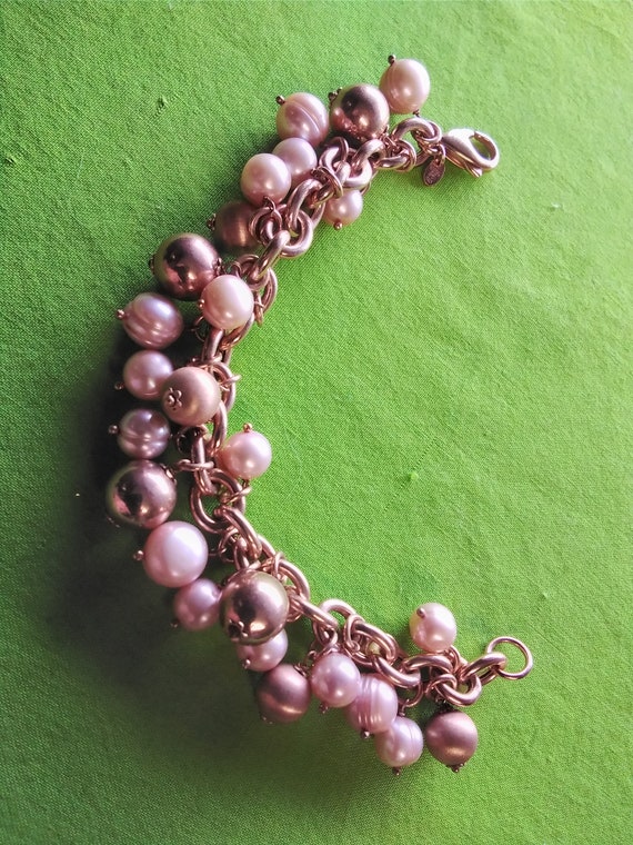 Vintage  Bronze and Pearl Bracelet