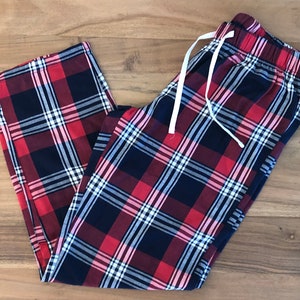Women's Checked PJ Trousers. Tartan Pyjamas Green/navy Red/navy Pink ...