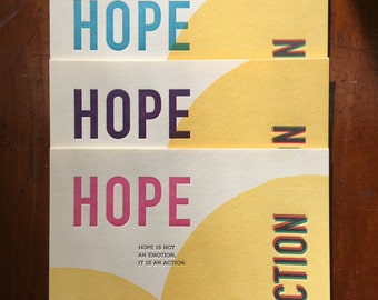 Hope is Action | Letterpress Print | Proceeds Donated