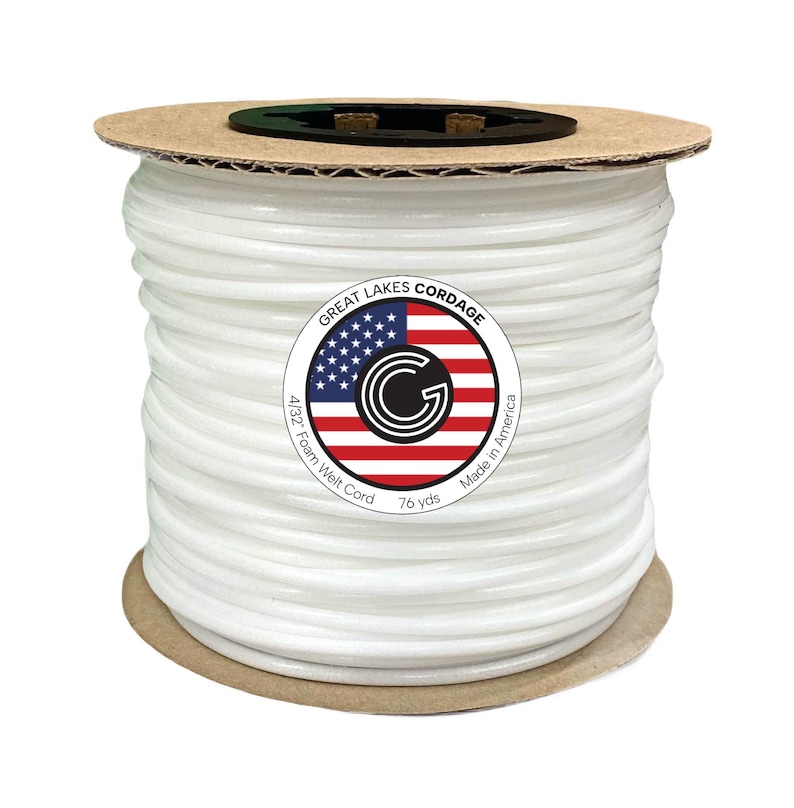 Upholstery Foam Welt Cord (Firm) - Great Lakes Cordage MADE IN USA 4/32"- 76 yds