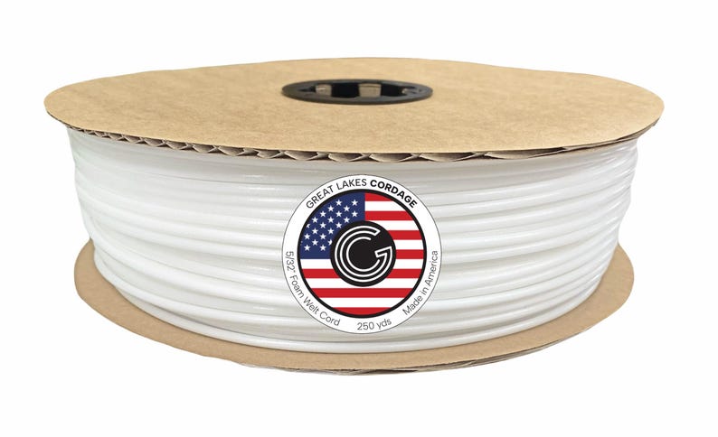 Upholstery Foam Welt Cord (Firm) - Great Lakes Cordage MADE IN USA 5/32"- 250 yds