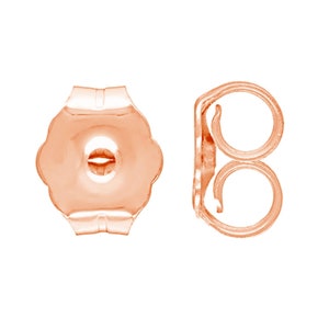 14K Solid Gold Pink Earring Backs Large Rose Gold