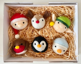 Wiszące ozdoby świąteczne, filcowe bombki choinkowe, ręcznie robione