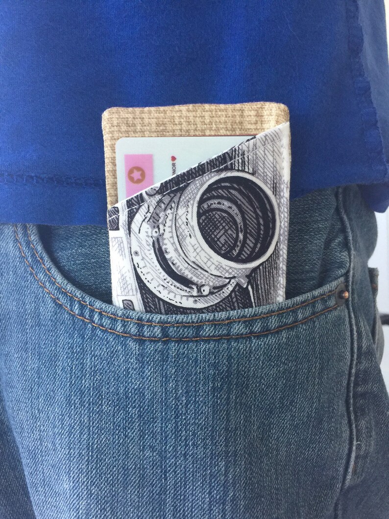 small fabri Minimalist card case Pocket card holder card case men Vegan card holder Credit card case card holder women Map card case