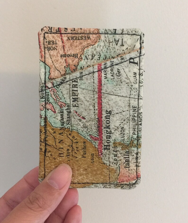 small fabri Minimalist card case Pocket card holder card case men Vegan card holder Credit card case card holder women Map card case