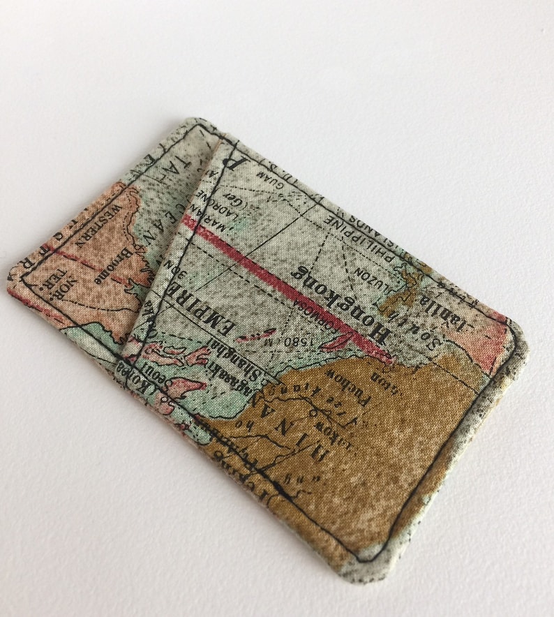 small fabri Minimalist card case Pocket card holder card case men Vegan card holder Credit card case card holder women Map card case