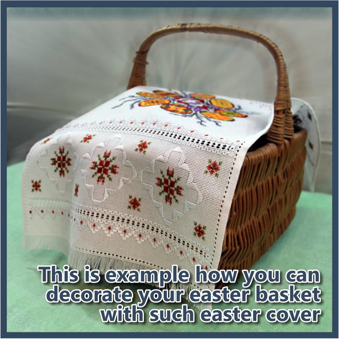 Easter Basket Cover Ukrainian Hand Embroidered Pysanka. Easter Etsy