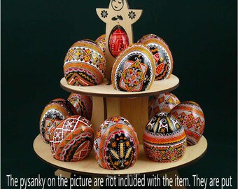 Real plywood pysanka stand Hen Egg Stand Holder Display for 12 Chicken Easter Egg Pysanky Wooden egg holder