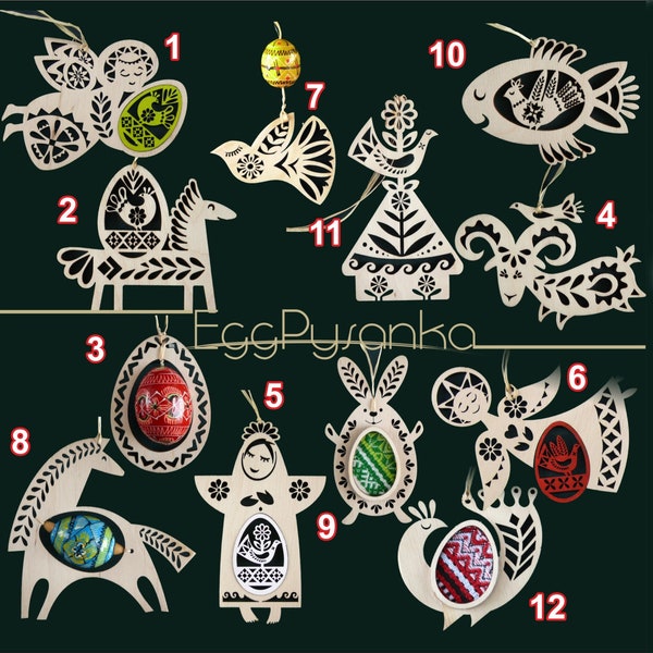 Set of 12 Easter ornaments OR single ornament.Easter tree decor. Ukrainian art. Unique Easter gift. Perfect gift for any occasion