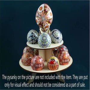 Real plywood pysanka display stand for 13 Chicken Easter Egg. Pysanky. A great gift for a collector