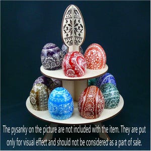 Espositore per supporto pysanka in vero compensato per 12 uova di Pasqua di pollo. Pysanky Osterei. Un grande regalo per un collezionista