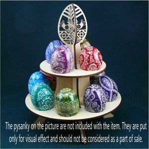 Real plywood pysanka Holder Display stand for 12 Chicken Easter Egg. Pysanky Osterei. A great gift for a collector