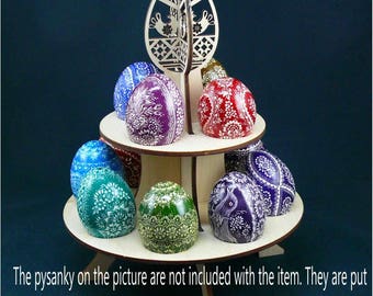Expositor de huevos de Pascua Pysanka de madera contrachapada, soporte para 12 huevos de Pascua