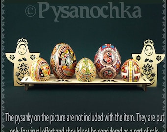 Real plywood pysanka Holder Display stand for 5 Chicken or Goose Easter Egg. Pysanky (Angels) A great gift for a collector