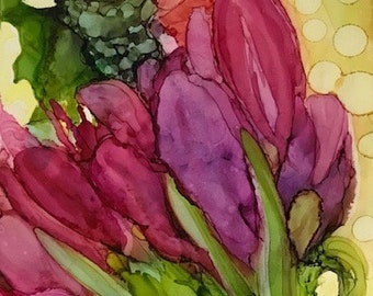 Blooms, alcohol ink