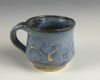 Ceramic stoneware pottery | handmade blue coffee mug | tea cup| gift for her