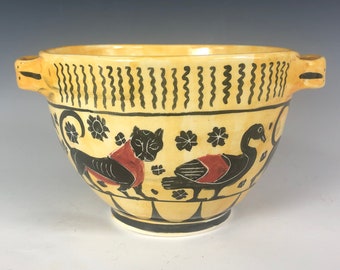 Corinthian Skyphos Ancient Greek Pottery Reproduction