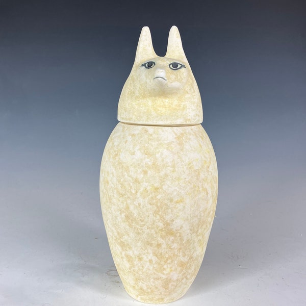 Egyptian Canopic funerary Pet cremation urn memorial for ashes personalized, keepsake jar