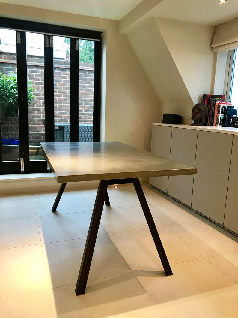 Solid Concrete table top Cast Concrete Table Top Industrial Etsy