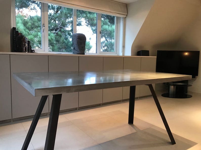 Solid Concrete table top Cast Concrete Table Top Industrial Etsy