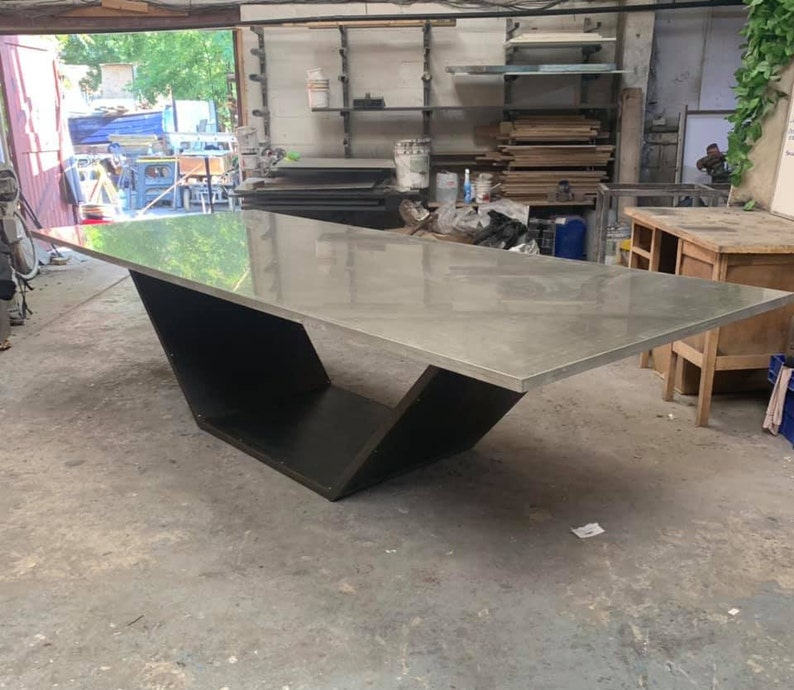 Solid Concrete table top Cast Concrete Table Top Industrial Etsy