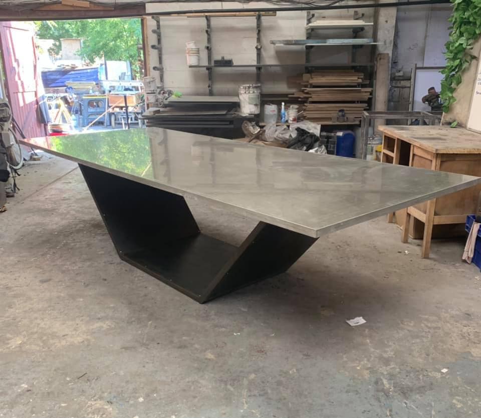 Solid Concrete table top Cast Concrete Table Top Industrial Etsy