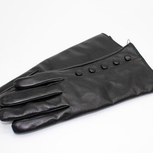 Cashmere Lined Ladies Leather Gloves Black