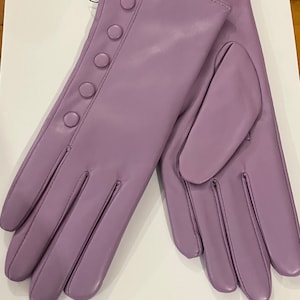 Cashmere Lined Ladies Leather Gloves Lilac