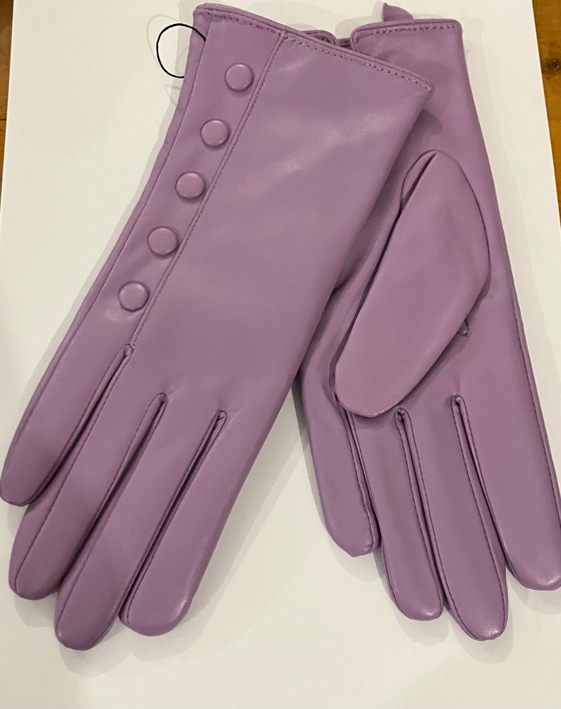 Cashmere Lined Ladies Leather Gloves Lilac
