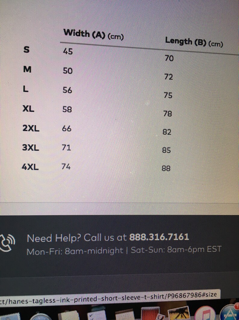 May include: Size chart showing width and length measurements in centimeters for sizes S through 4XL.  The chart includes the following sizes: S, M, L, XL, 2XL, 3XL, and 4XL.