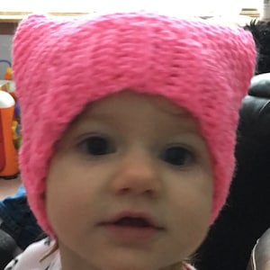 Children&#39;s kitty hats, all colors, Adult kitty hats, Made to order, sizes from NB to Ladies adult size,
