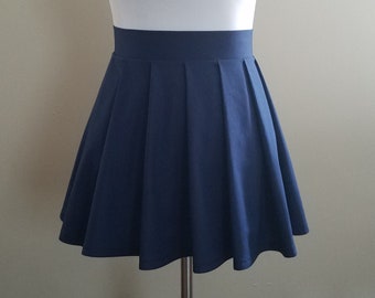 Pleat Mini Skirt with Loose Knife Pleats - Custom Made-to-Order in Any Color and Any Size Including Plus Size -  Skater Skirt - Anime Skirt