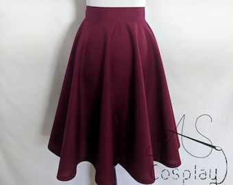 Midi Circle Skirt - Tea Length Full Circle Skirt - Calf Length Skirt - Any Color - Any Size including Plus Size - 22 to 28 Inch Length