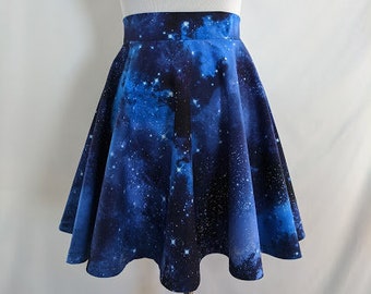 Galaxy Skater Skirt - Celestial Outer Space Circle Skirt -  Custom Made to Fit Any Size - Multiple Galaxy Prints Available - All Sizes