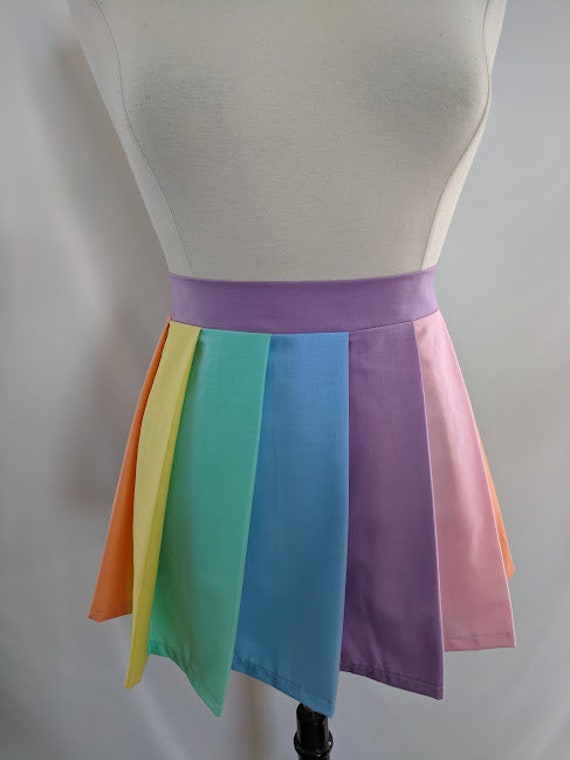 Long rainbow cheap pleated skirt