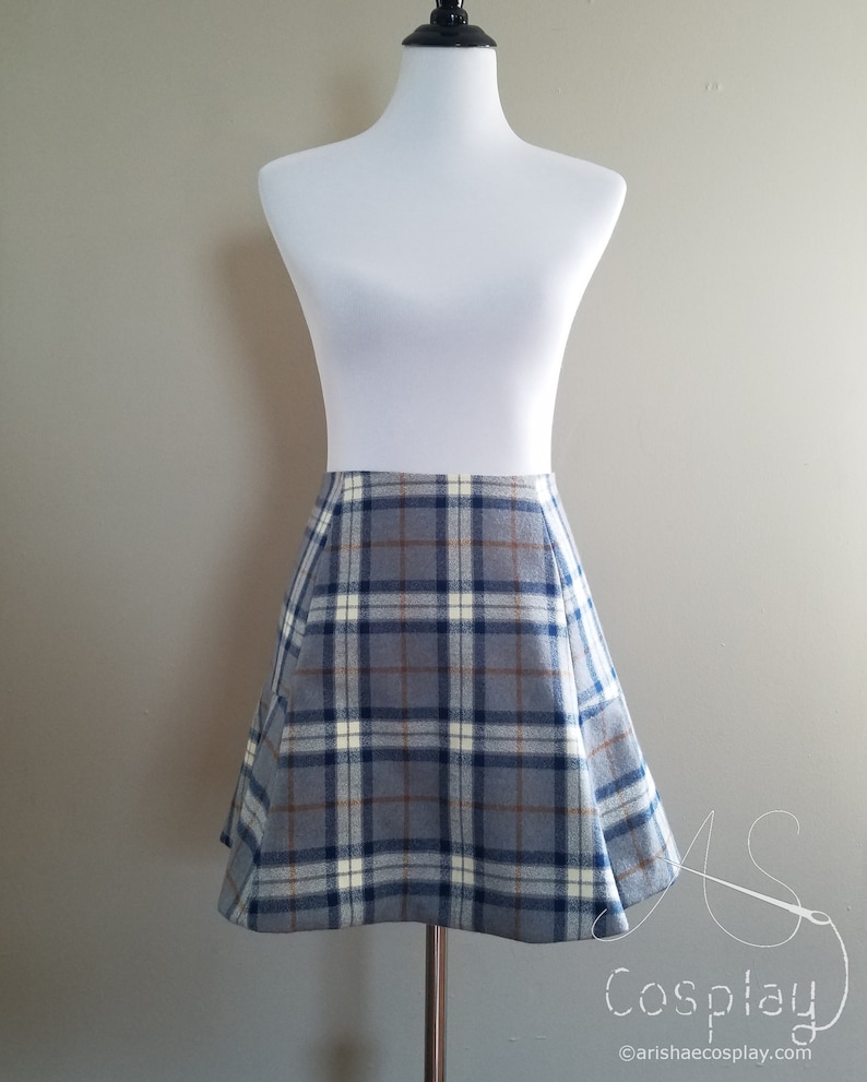 Plaid Flannel Mini Skirt Available in Various Prints and Colors Paneled A-Line Mini Skirt in Flannel Plaid Fabric with CottonPoly Lining