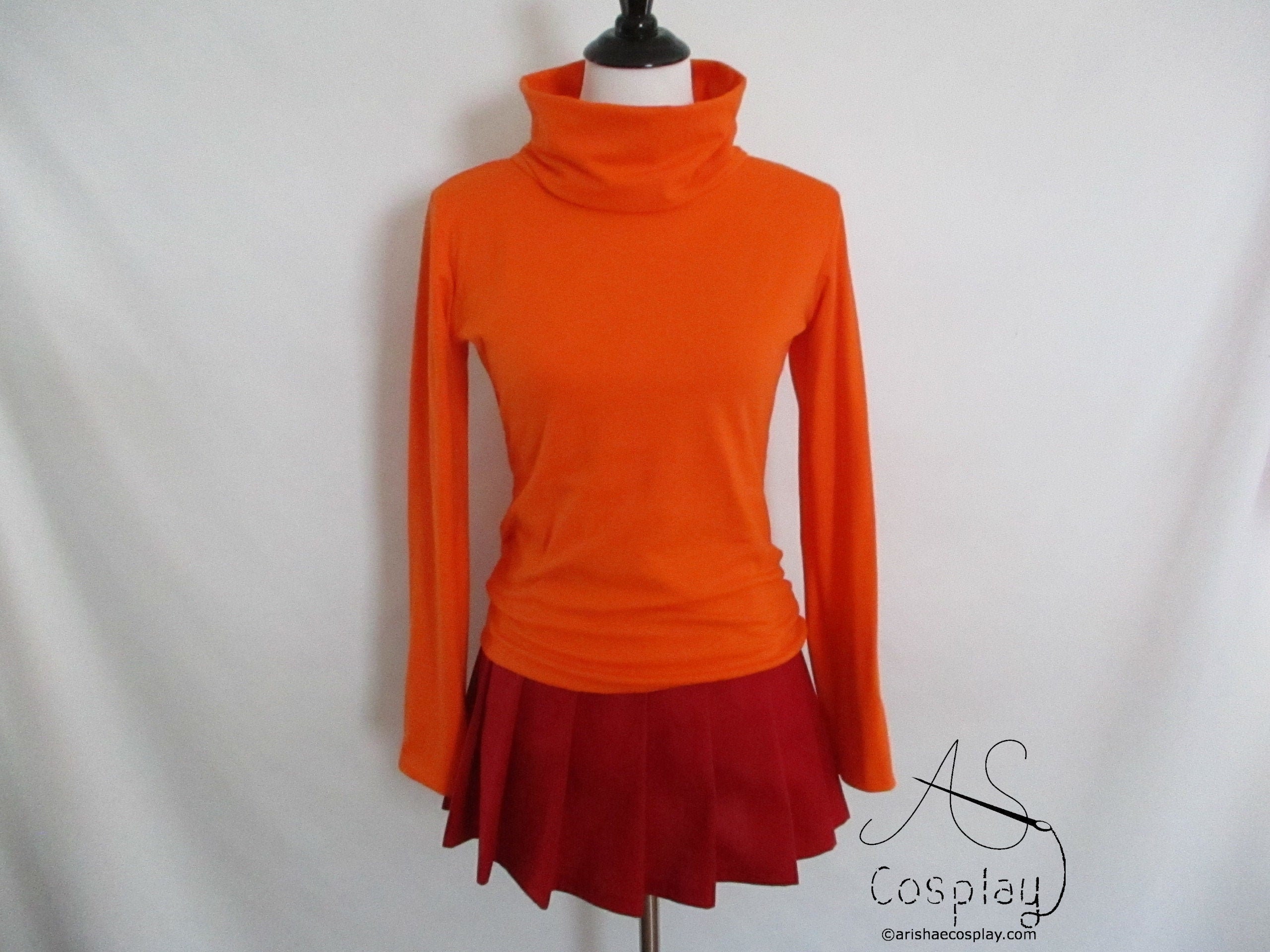 HoneyEcho Velma Costume Adult Orange Turtleneck Women Halloween Costumes  for Women Orange Medium