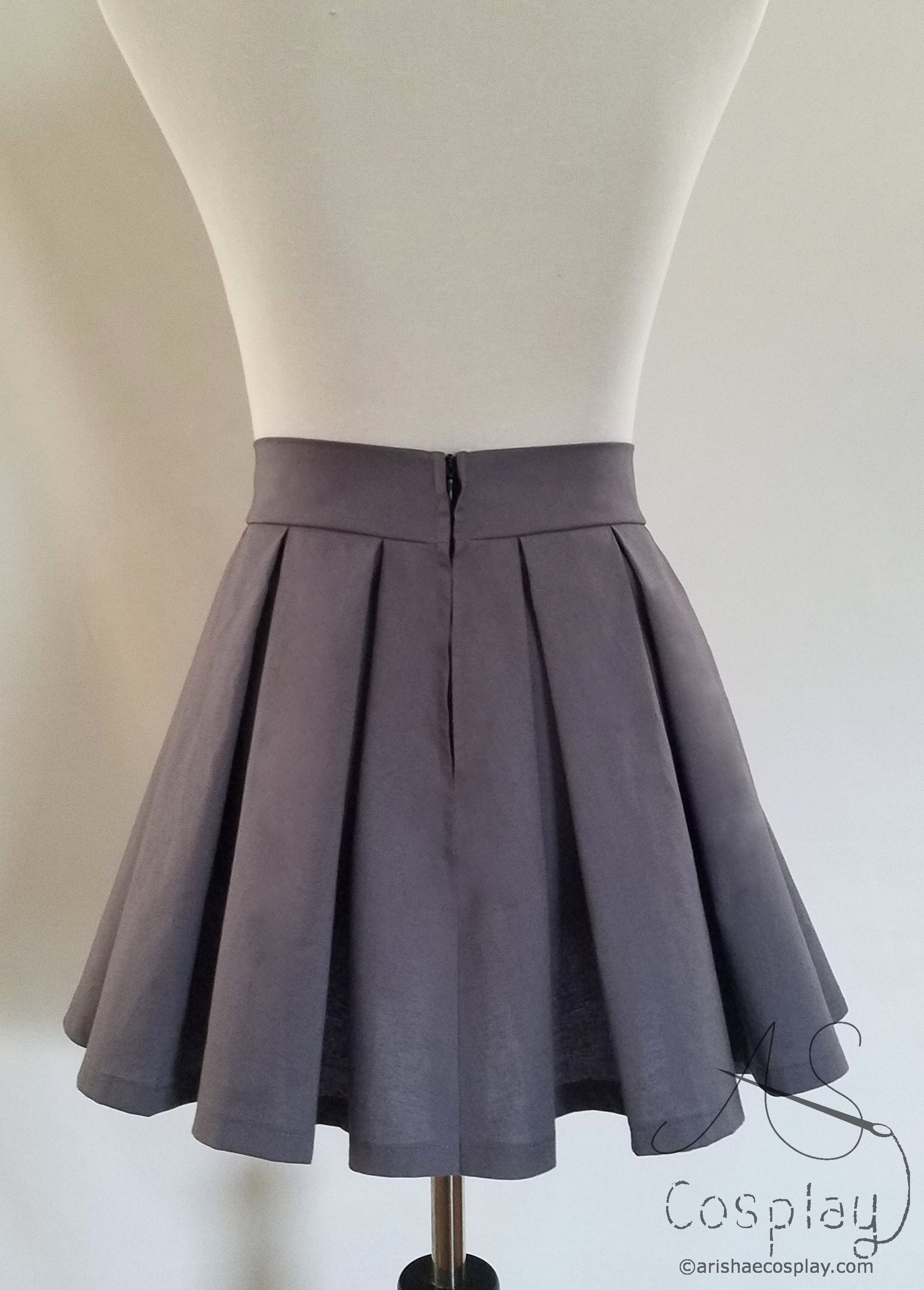School Uniform Girls Box Pleat Skirt Top of The Knee Plaid
