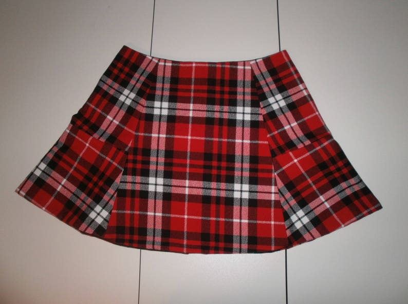 Plaid Flannel Mini Skirt Available in Various Prints and Colors Paneled A-Line Mini Skirt in Flannel Plaid Fabric with CottonPoly Lining