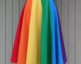 Rainbow Pride Skirt - Custom Circle Skirt in Colors of the Rainbow -  Gay Pride Clothing - LGBTQ+ Parade Apparel Colorful Pride Flag Colors