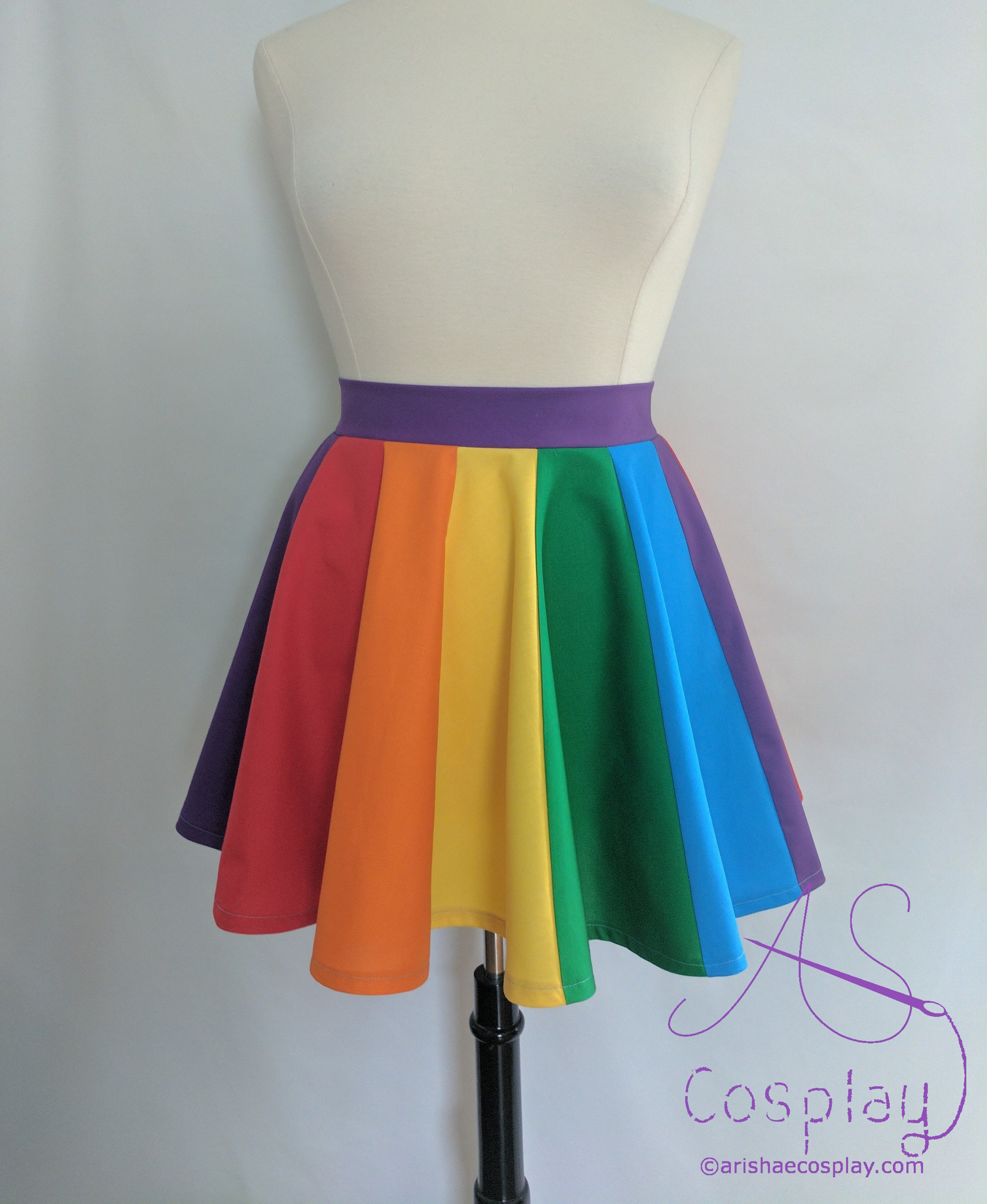 Rainbow Circle Skirt Custom Skater 