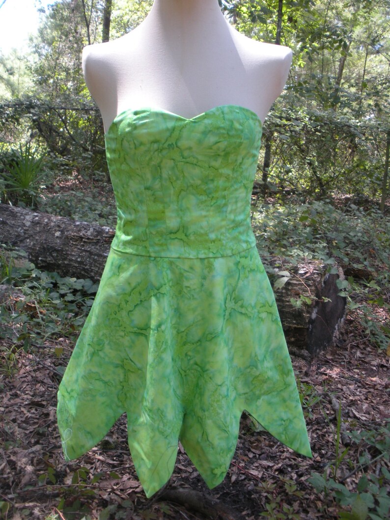 Green Fairy Dress in Hand Dyed Batik Fabric Fairy Cosplay | Etsy